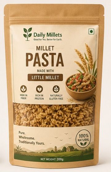 Little Millet Pasta packaging